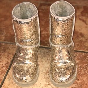 Silver sequin uggs